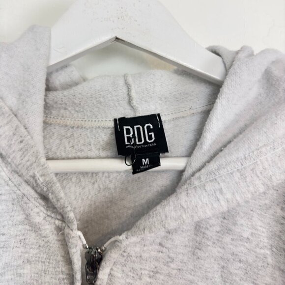 BDG URBAN OUTFITTERS Front Zip Hoodie in Grey Size Medium - Picture 3 of 7
